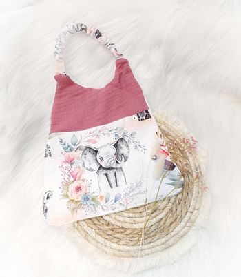 Bavoir bébé éléphanteau rose