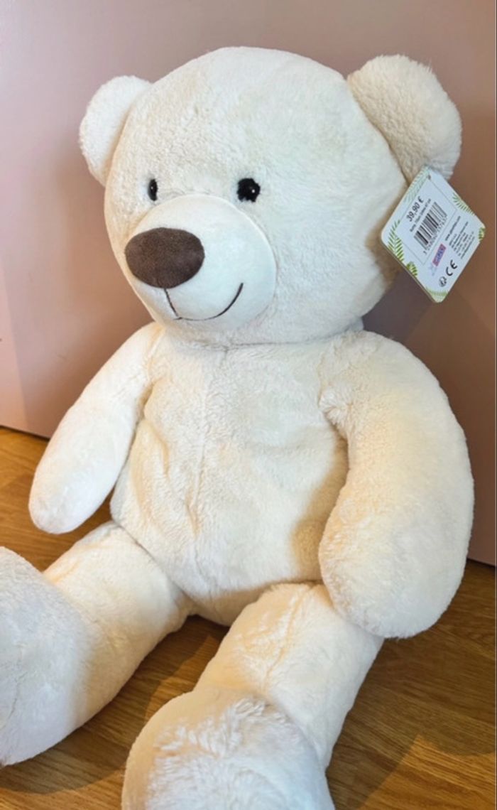 Peluche Gipsytoys Ours crème - 67cm - neuf avec étiquette - photo numéro 2