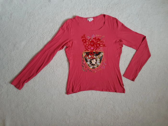 Tee-shirt manches longues rose Christian Lacroix jeans - photo numéro 2