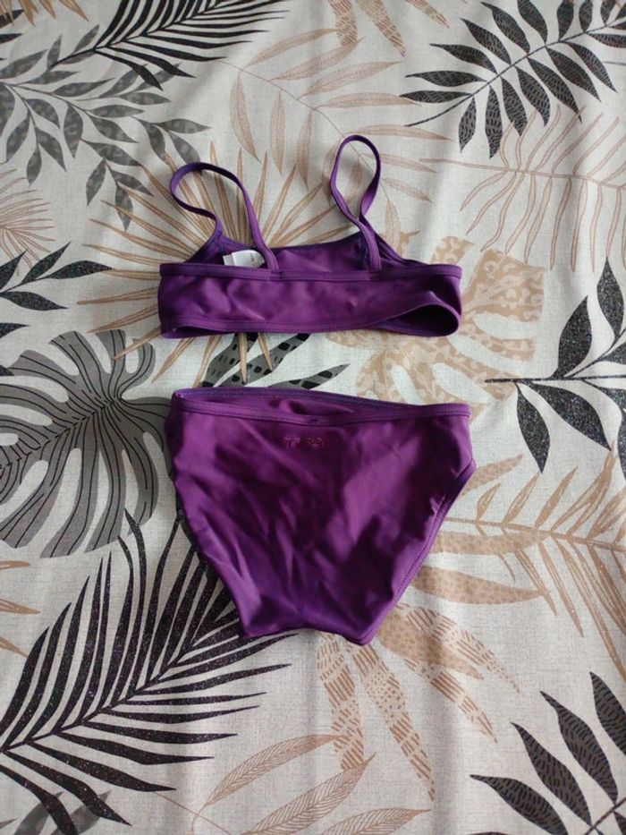 Maillot de bain fille 2 pièces prune Decathlon 6 ans - photo numéro 2