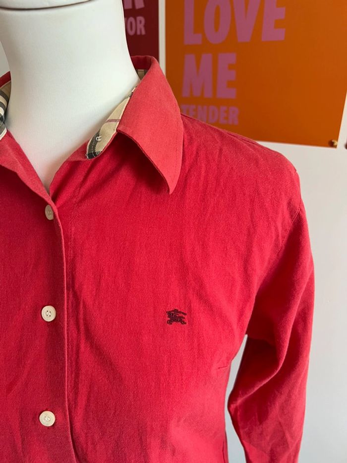 Chemise Burberry Femme Rouge Vintage T.42 Coupe Droite - photo numéro 7