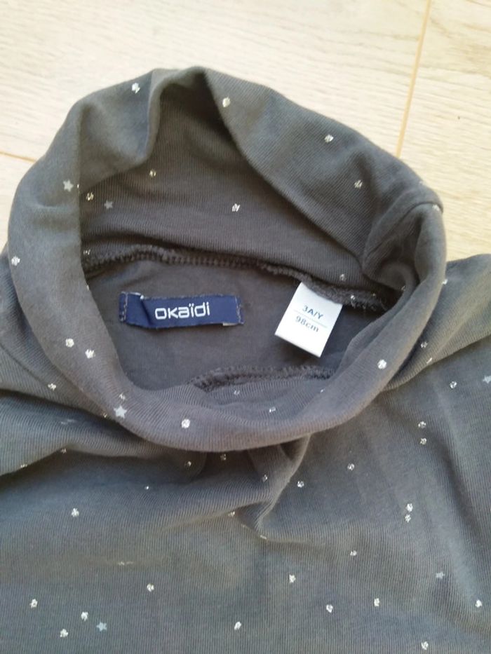 T-shirt col roulé fille 3 ans - photo numéro 3