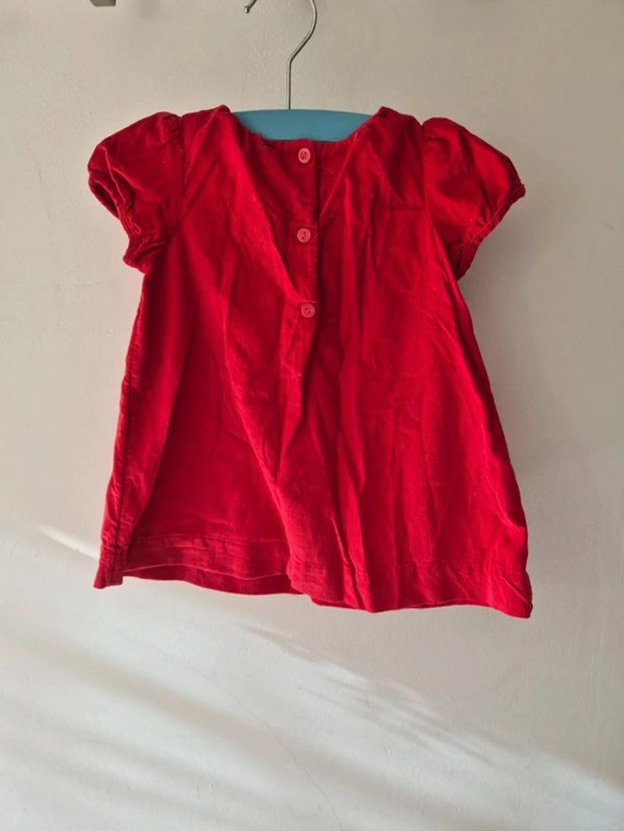 Robe rouge manches courtes baby GAP 6-12 mois - photo numéro 4