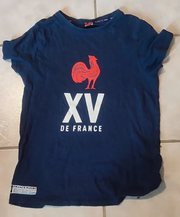 🇫🇷 T-shirt XV de France – Garçon 12 Ans – Parfait État – Esprit Rugby - photo numéro 2