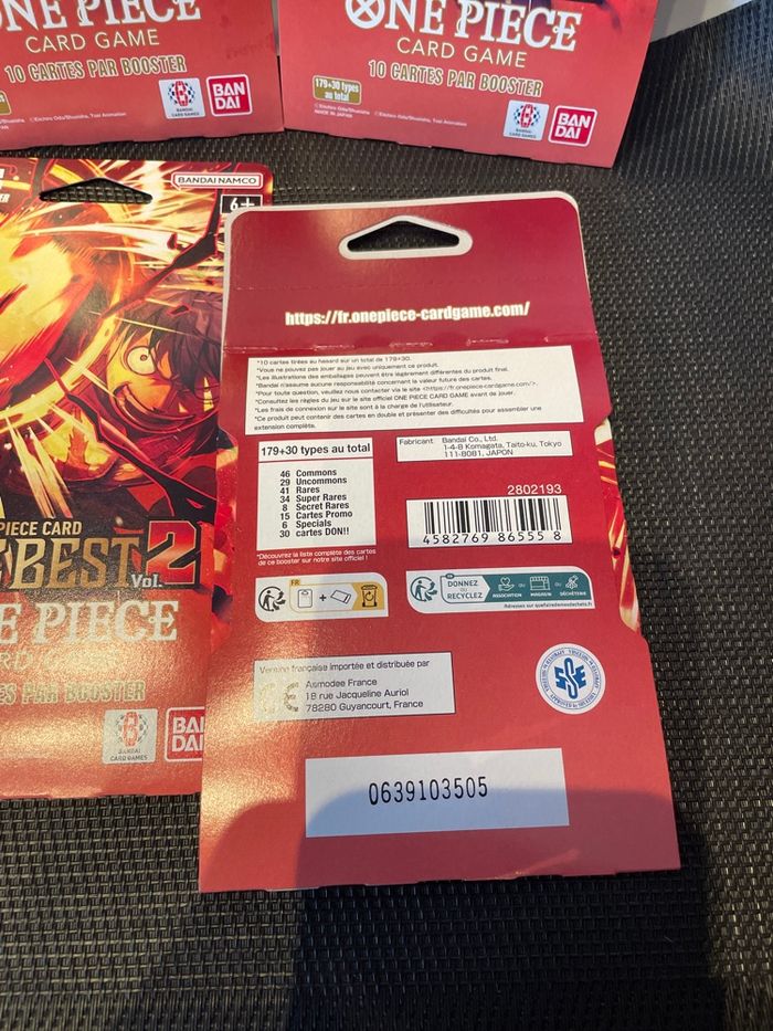 Lot 4 boosters blister One Piece card game the best 2 PRB02 TCG neuf - photo numéro 2