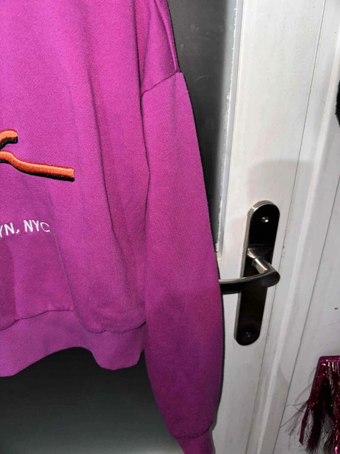 Sweat à capuche Karl Kani violet brodé M, style urbain - photo numéro 3