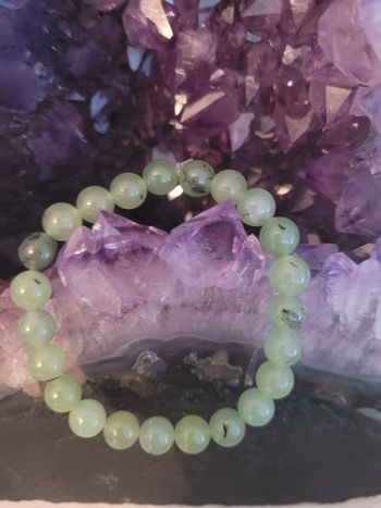 Bracelet en pierres naturelles de préhnite/épidote