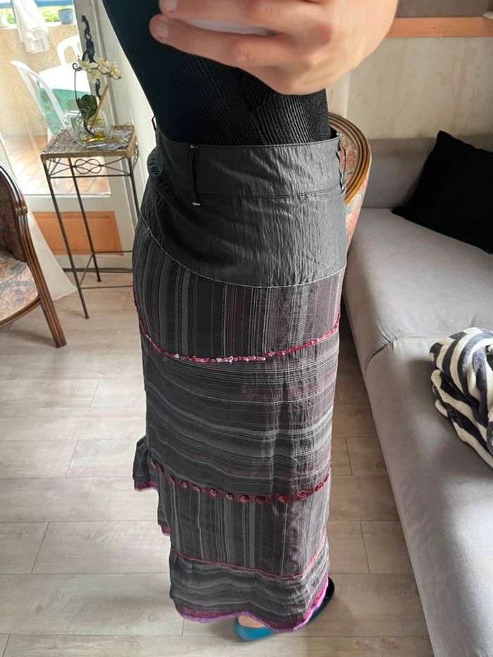 Jupe longue ethnique y2k vintage maxi skirt champêtre - photo numéro 4