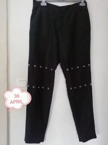 Pantalon fluide original à oeillets femme 36