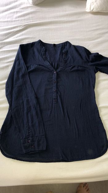 Chemise blouse bleu marine fine