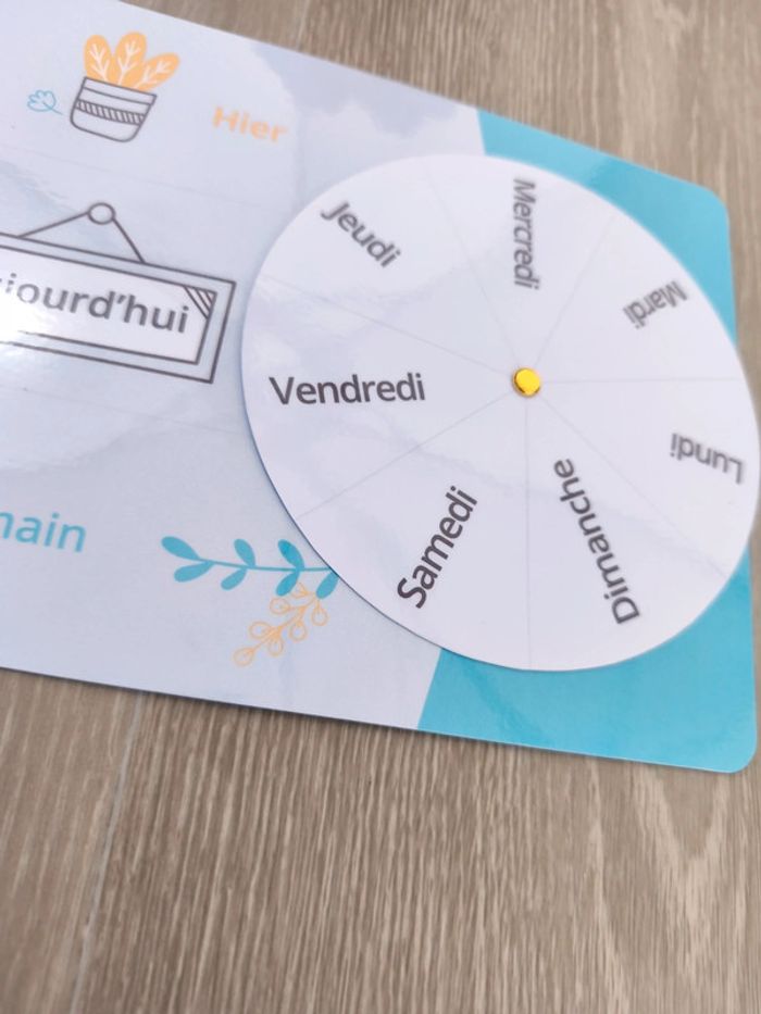 La roue des jours de la semaine bleu - photo numéro 3