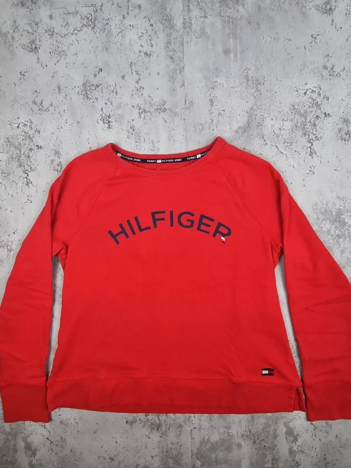 Sweat Tommy Hilfiger rouge – Taille L Femmes (mesures en photos) - photo numéro 3