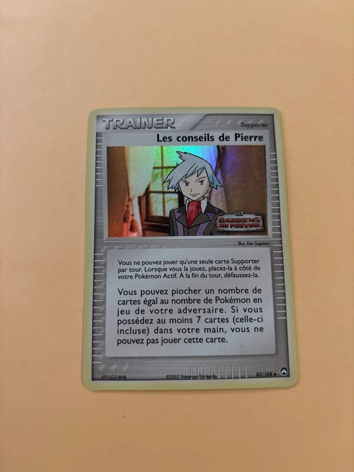 Carte Pokémon traîner l’es conseil de pierre 83/108 gardiens du pouvoirs