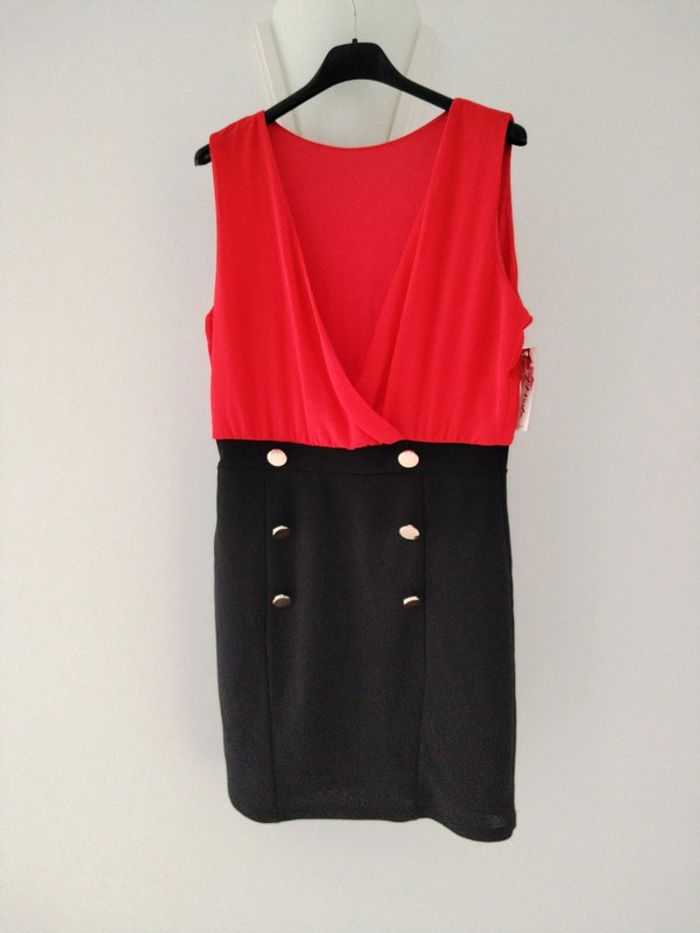 Robe de soirée femme rouge et noir