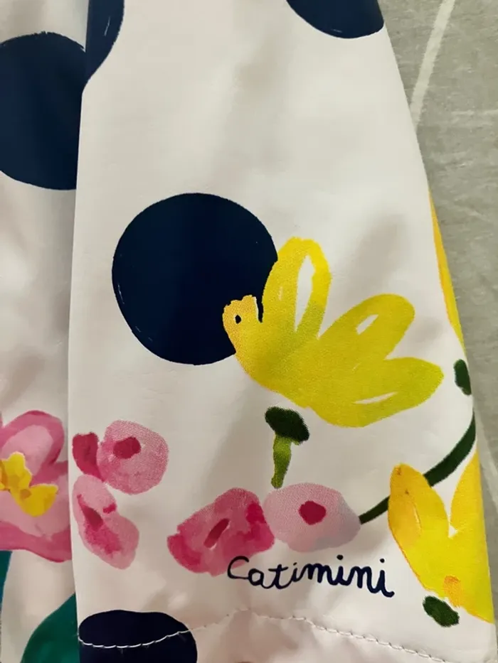 Joli ciré blanc et jaune à fleurs 12 mois fille Catimini - photo numéro 8