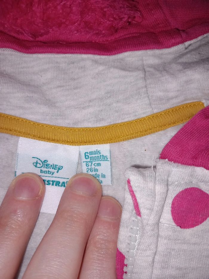 Gilet à capuche disney minnie orchestra taille 6mois 67cm - photo numéro 2