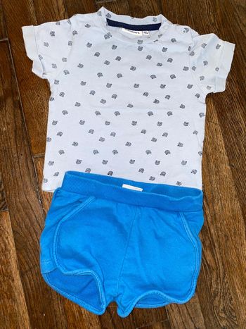 Ensemble T-shirt noukie’s et short Zara 6 mois