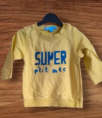 💛 Sweat bébé "SUPER p’tit mec" - 12 mois 💙