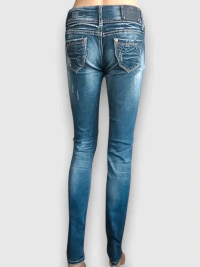 Jean marque Simply & Chic coupe skinny destroy ajusté, sculptant ,taille basse ,stretch - photo numéro 7