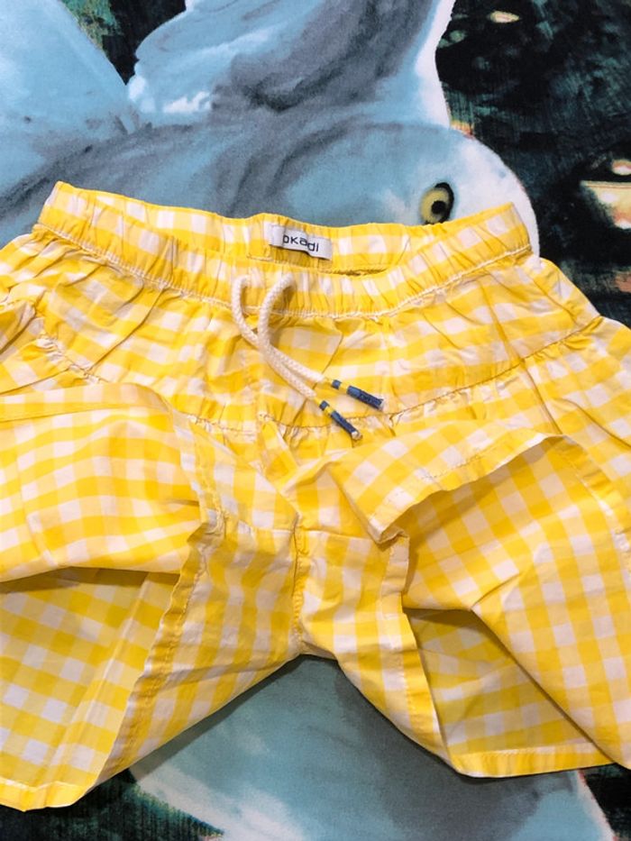Jupe short Okaidi 8 ans jaune neuve - photo numéro 3