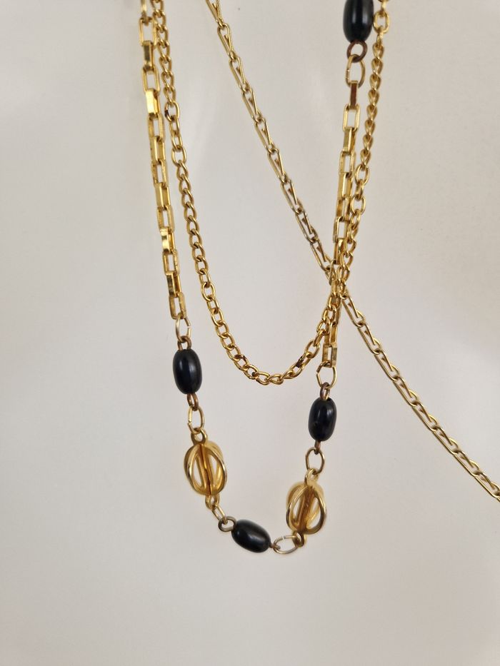 Collier  multi rang long doré - photo numéro 7