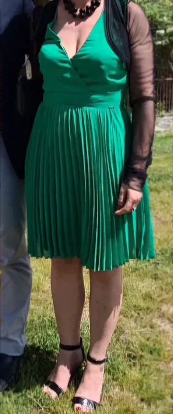 Robe verte Morgan t 38 plissée
