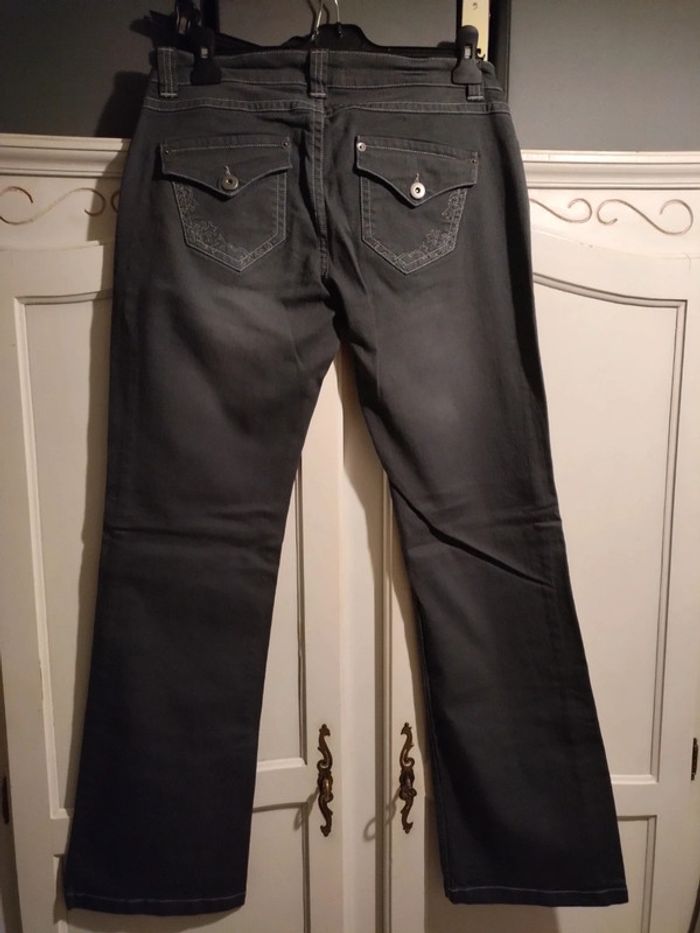 Pantalon jean gris Promod a jambes larges neuf avec étiquette taille 42 - photo numéro 3
