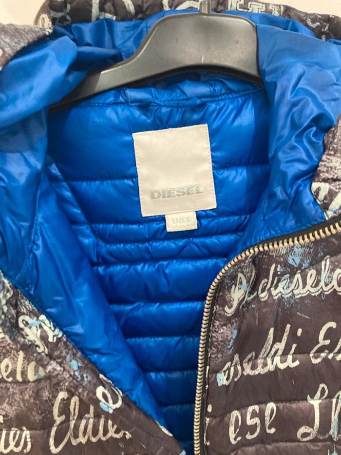6 ans - manteau matelassé motifs intérieur bleu vif - photo numéro 3