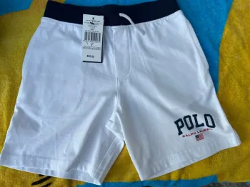 Bermuda blanc bleu polo Ralph Lauren taille 7 ans