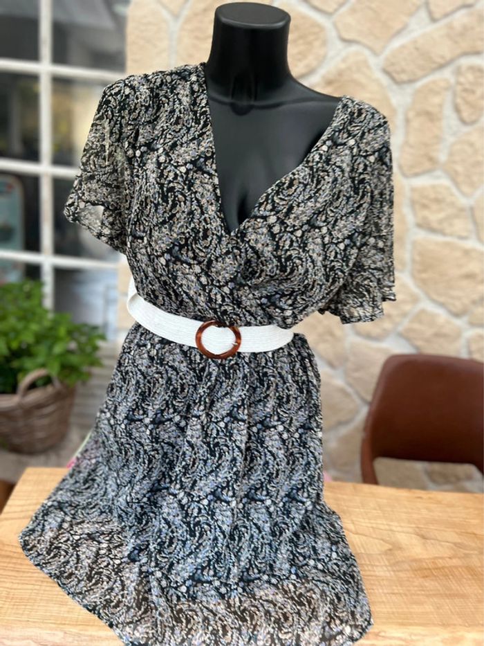 Robe it hippie été femme taille L 40 en voilage fleurs - photo numéro 3