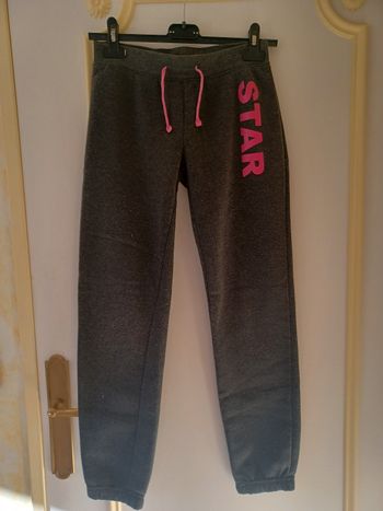 Pantalon survêtement fille gris foncé 12/13 ans