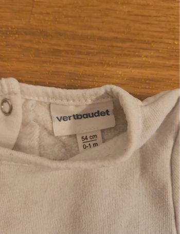 Ensemble 1 mois pull + pantalon vertbaudet