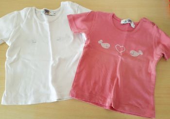 2 T-shirt fille 18-24 mois / Le phare de la baleine