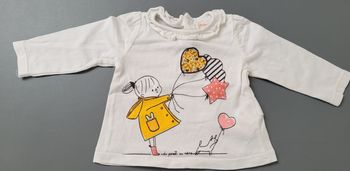 T-shirt manche longue 3mois fille