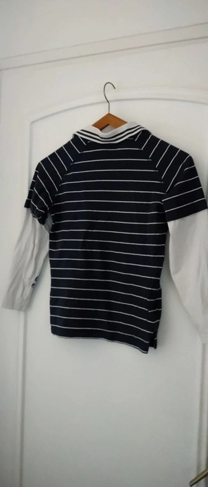 Polo effet 2 en 1 à rayures marine garçon 12 ans sergent major - photo numéro 4