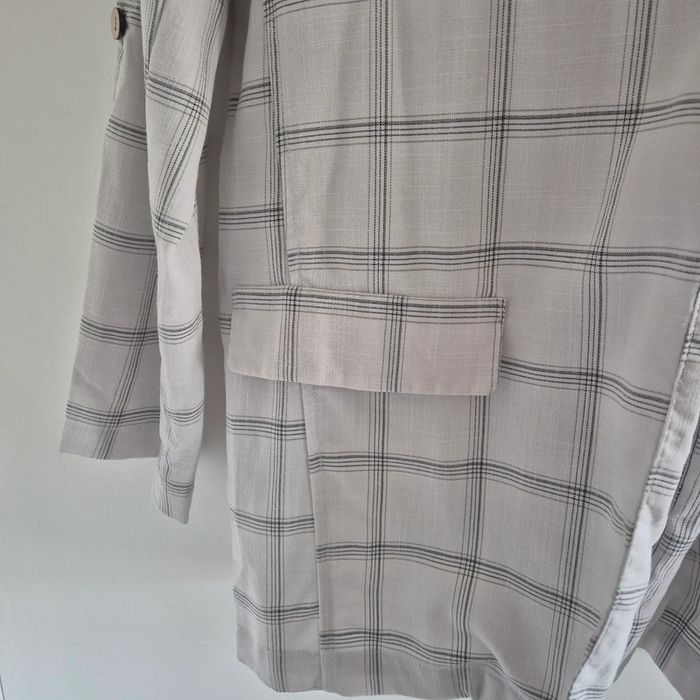 Blazer blanc à carreaux gris - Pimkie - Taille L : 40 - 42 - photo numéro 4