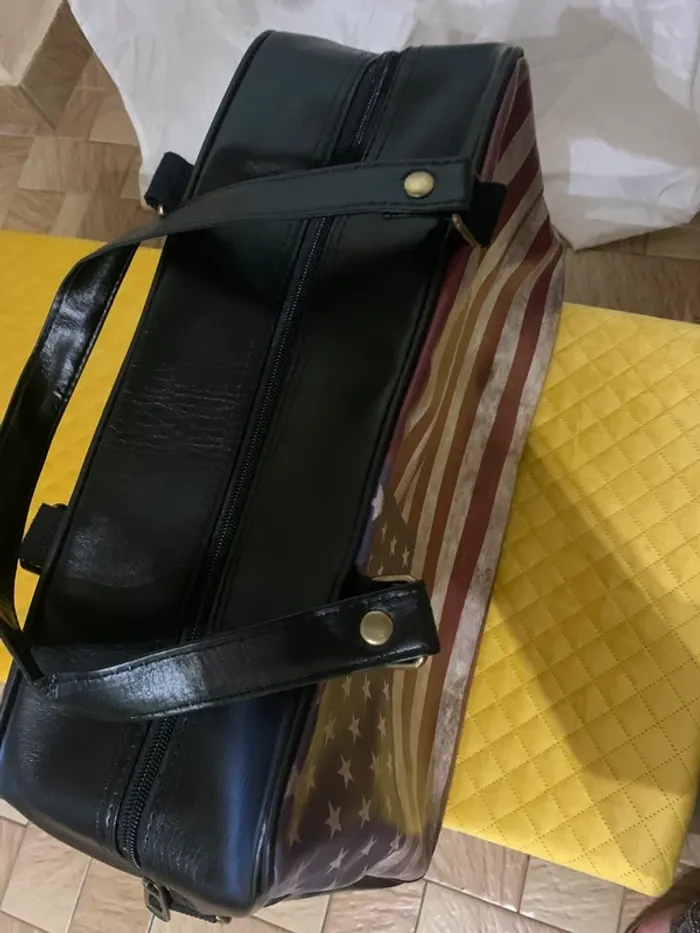 Sac à main fourre-tout  drapeau États-Unis devant et noir - photo numéro 9