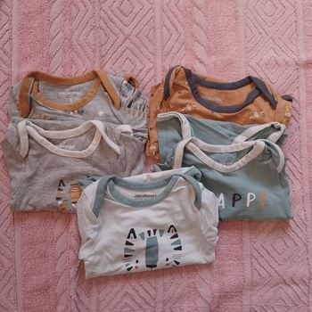 Lots de bodies manches longues bébé 9 mois