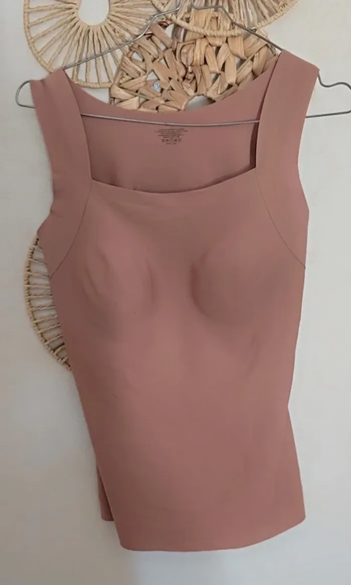 Top avec brassière rembourrée intégrée vieux rose - photo numéro 2