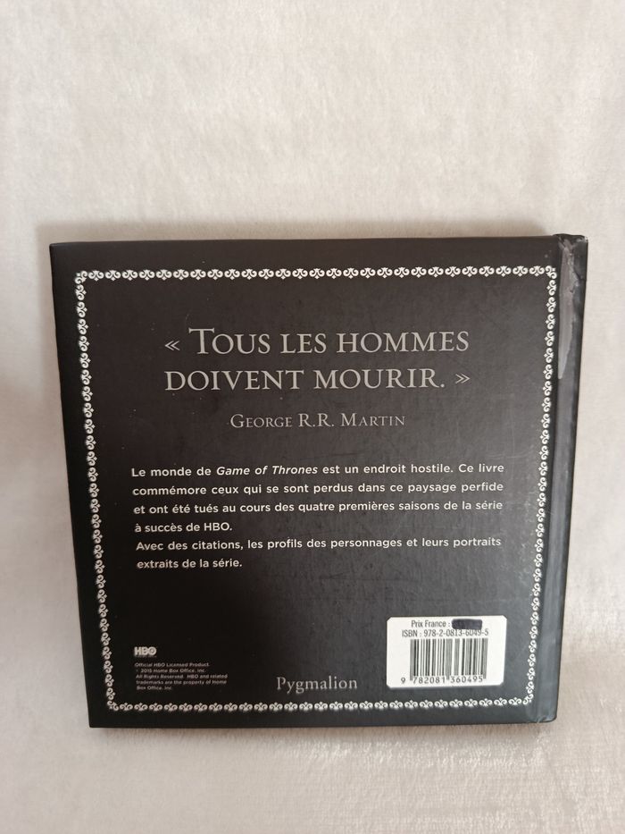 A saisir, livre game of thrones " in memoriam " , jamais lu ! - photo numéro 2