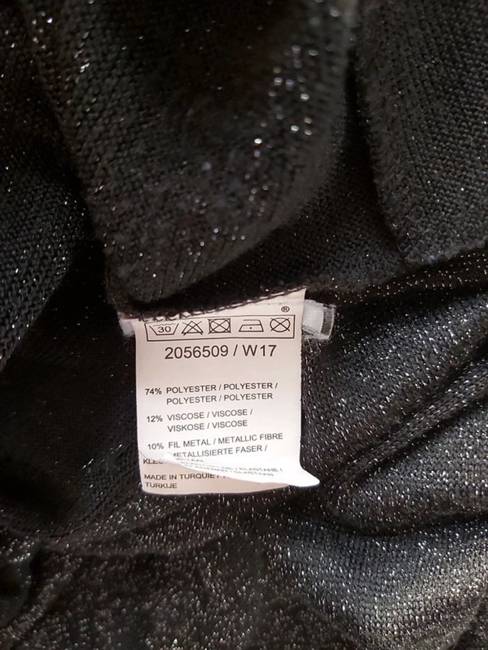 🦋 Pull Noir Brillant 3/4 avec zip - photo numéro 6