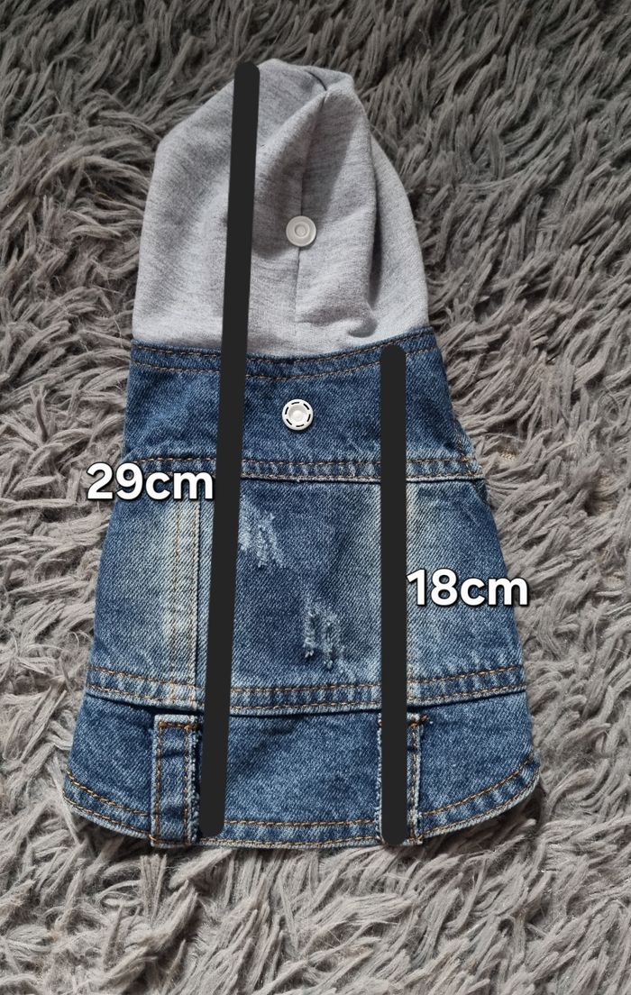 Veste en jean à capuche taille XS chien ou chat - photo numéro 6
