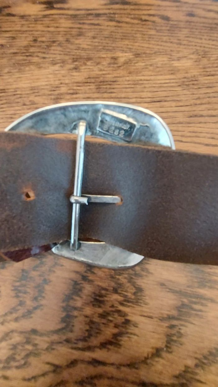 Ceinture en cuir Marron made in Italy 85cm - photo numéro 13