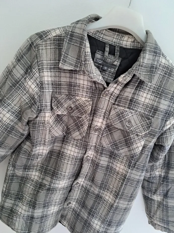 Veste surchemise TQF - taille 10 ans - coton polyester - carreaux - photo numéro 2