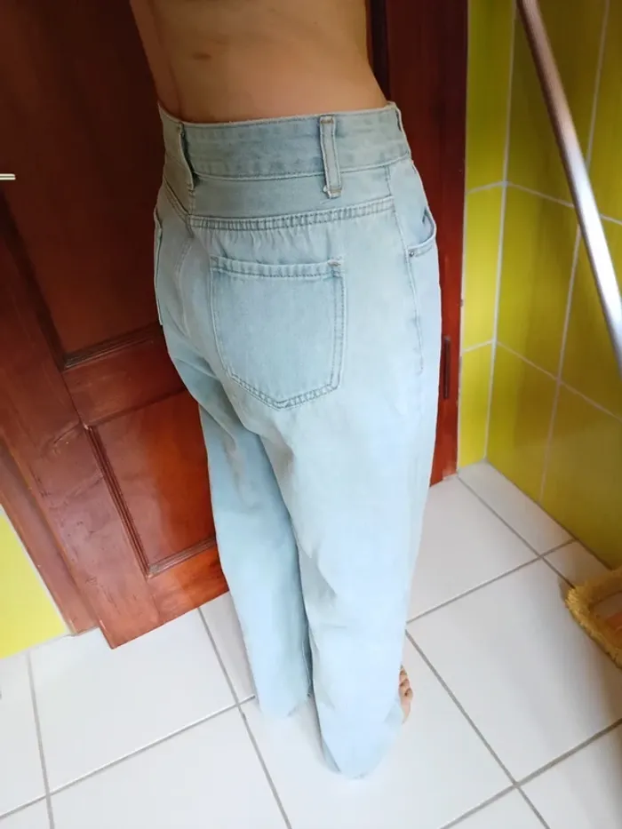 Jeans femme bleu clair coup boyfriend Shein - photo numéro 8