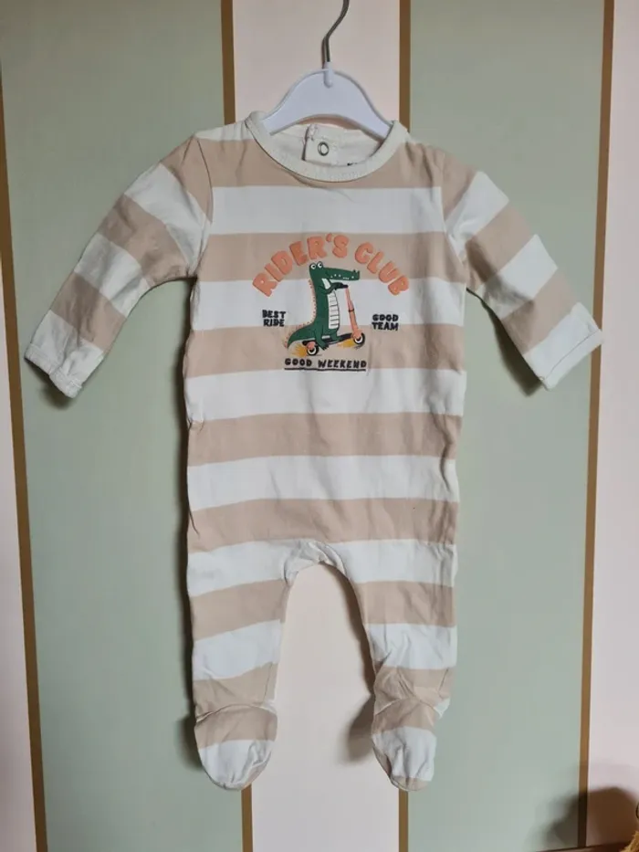 Pyjama long léger bébé garçon 3 mois. Kiabi - photo numéro 2