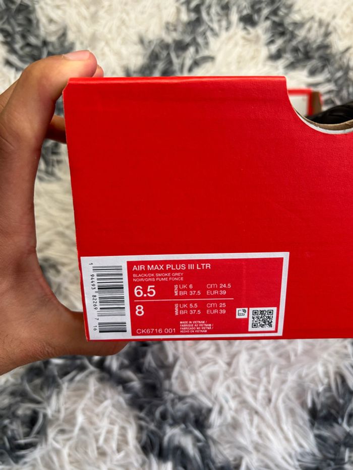Nike Air Max Plus III Black/Grey – T39 – Neuve & Authentique - photo numéro 6