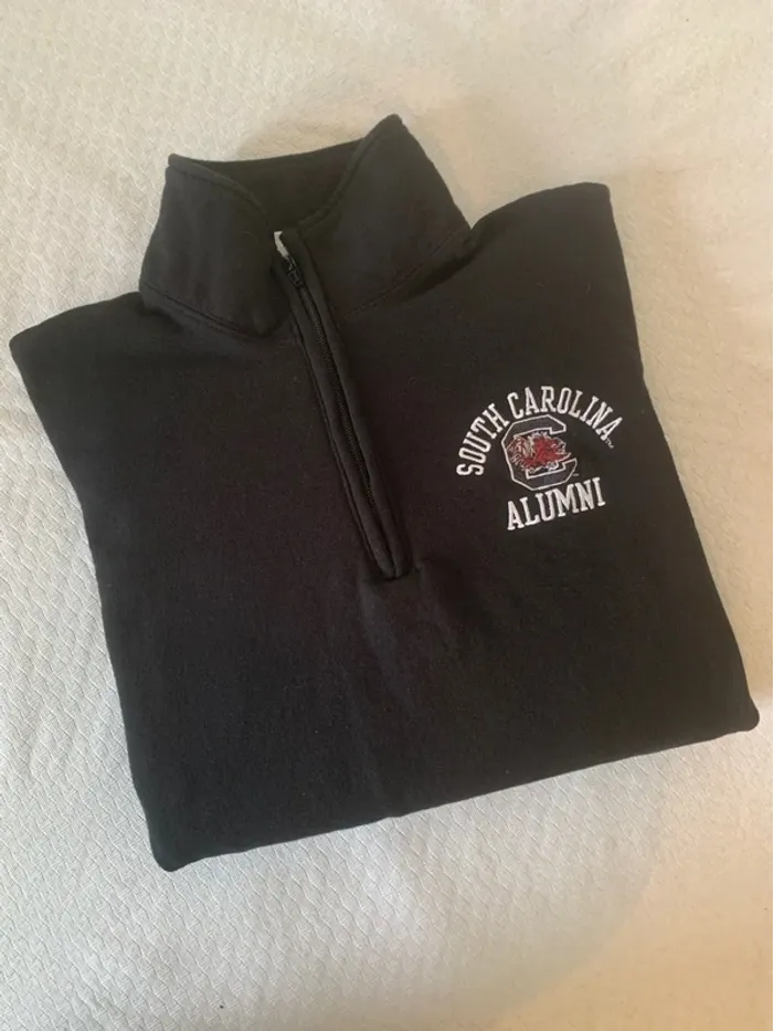 Sweat shirt Noir Champion avec demi zip « South Carolina Alumni Esprit Universitaire