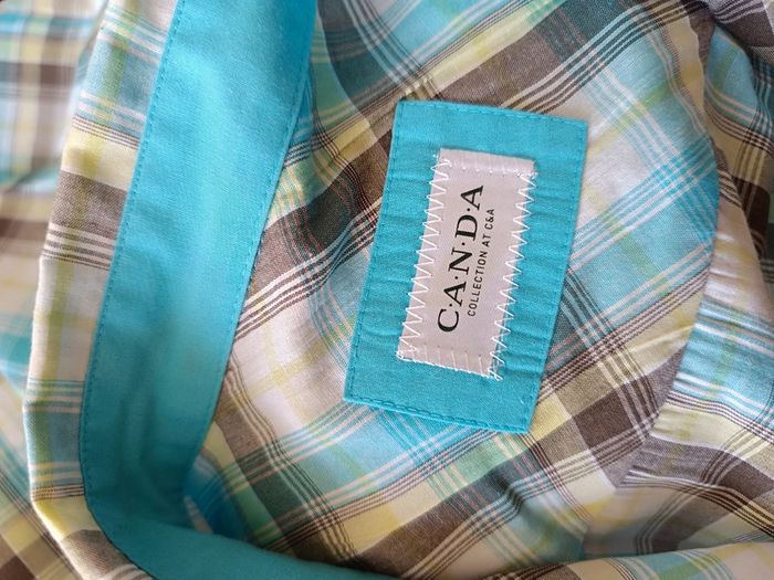 Chemisette / Chemise à manches courtes à carreaux T. 40 Canda 💮 65% Polyester 35% Coton - photo numéro 8