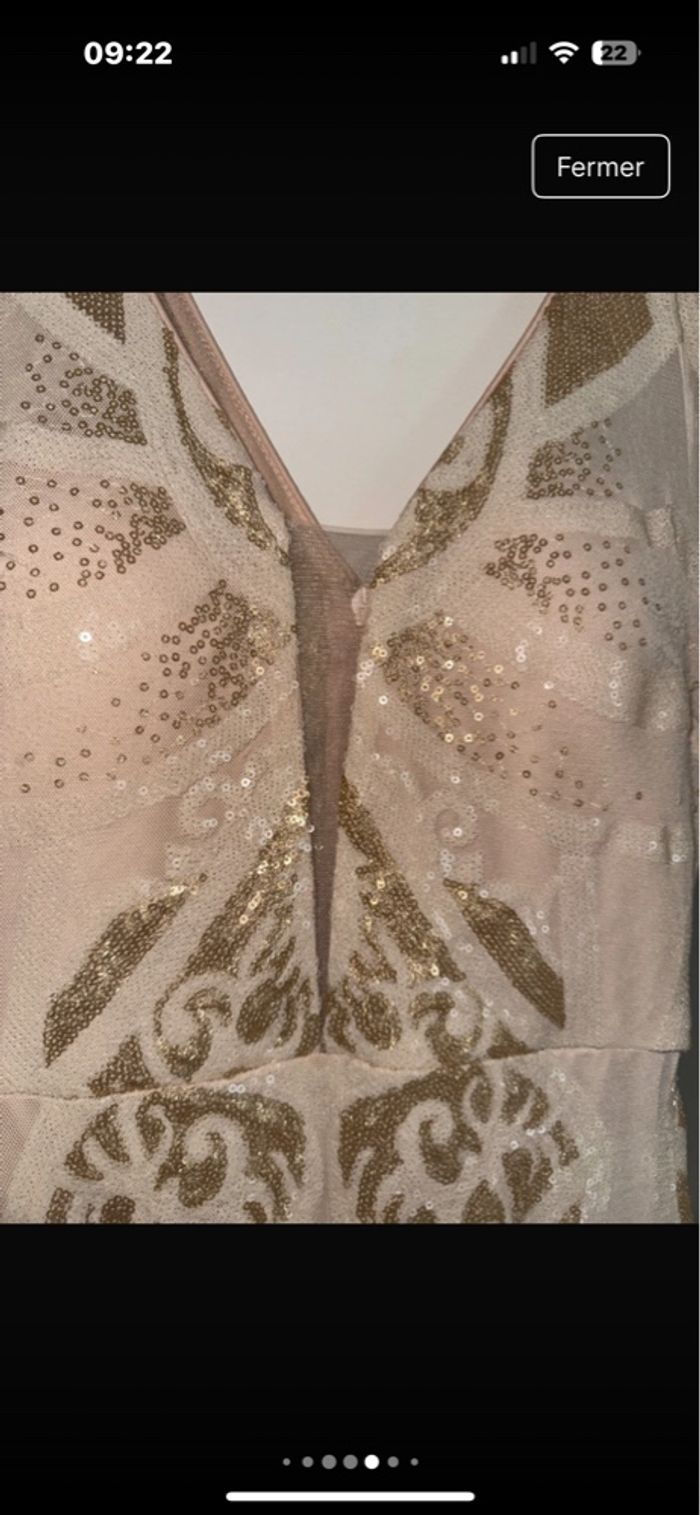 Magnifique robe de soirée doré et beige - photo numéro 8